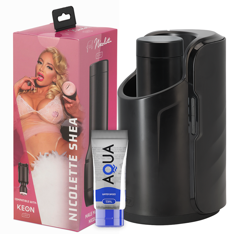 Kiiroo - keon + feel nicolette shea stroker + lubricante aqua quality 50 ml
