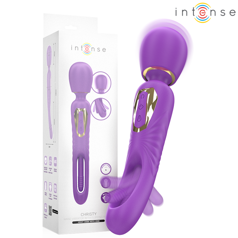 Intense - christy vibrador wand con lengua giratoria