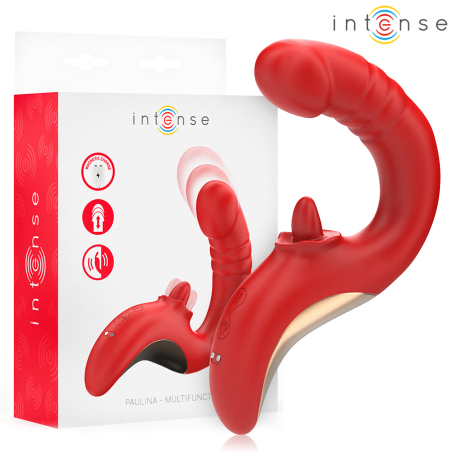 Intense - paulina vibrador & estimulador en forma de u rojo