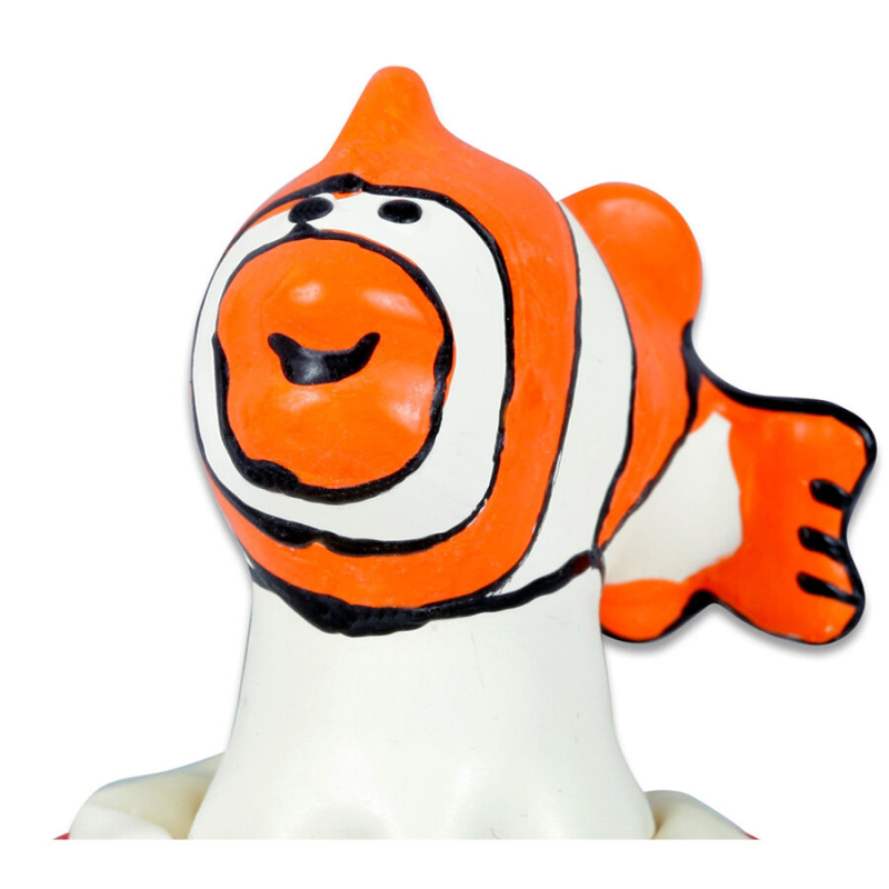 Condomerie - preservativo decorativo pintado a mano pescado naranja