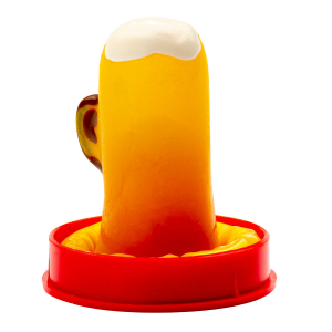 Condomerie - preservativo decorativo pintado a mano vaso de cerveza