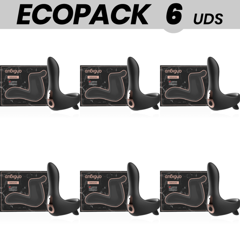 Ecopack 6 uds - anbiguo arkadio estimulador glande & perineo compatible con watchme wireless technology