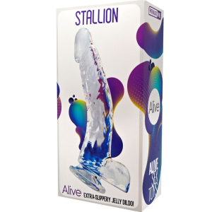 Alive - stallion pene realÍstico transparente 22 cm
