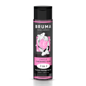 Bruma - aceite de masaje premium efecto calor sabor chicle 3 en 1 - 100 ml