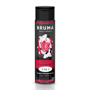Bruma - aceite de masaje premium efecto calor sabor fresa 3 en 1 - 100 ml