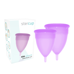 Stercup - pack copa menstrual silicona fda talla s + l lila