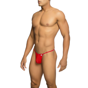 Mob - tanga transparente con forma de t rojo talla s/m