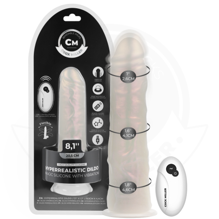 Cock miller - dildo silicona 20,5 cm , luces y vibraciÓn con control remoto