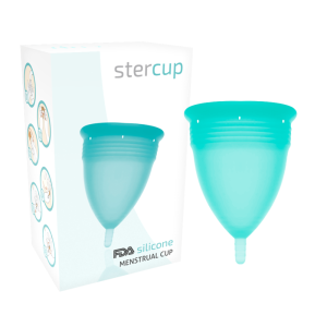 Stercup - copa menstrual fda silicona aquamarina - talla l