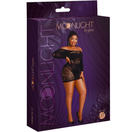 Moonlight - modelo 7 vestido manga larga negro talla Única / plus size