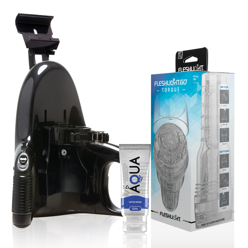 Fleshlight - go masturbador torque ice + universal launch + lubricante aqua quality 50 ml