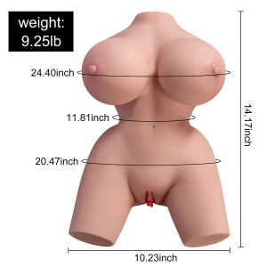Xise - frieda torso realÍstico femenino con vibraciÓn 36 cm