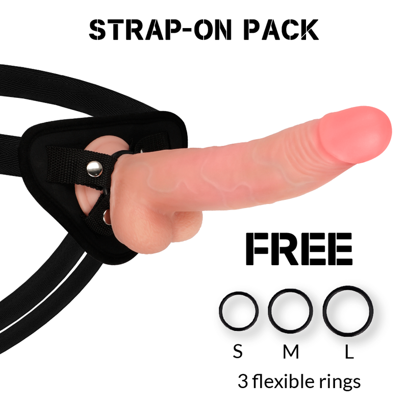 Rockarmy - arnÉs + dual density leopard dildo realista 23 cm -o- 4.77 cm