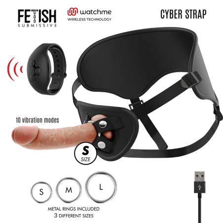 Fetish submissive cyber strap - arnÉs con dildo control remoto tecnologÍa watchme s