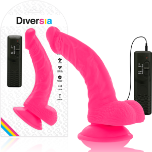 Diversia - dildo realÍstico flexible con vibraciÓn rosa 21.5 cm -o- 4.5 cm