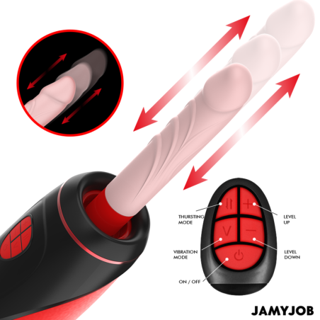 Jamyjob - pyston base masturbador automÁtico con dildo control remoto