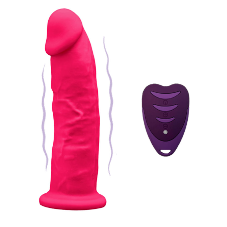 Silexd - pene realÍstico modelo 2 rosa + control remoto lrs 17 cm