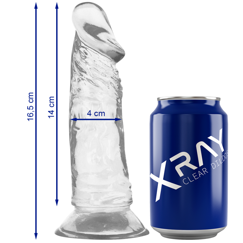 Xray clear dildo transparente 16.5cm x 4cm