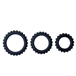 Baile - titan set 3 pcs cock ring black 2.8 + 2.4 + 1.9 cm