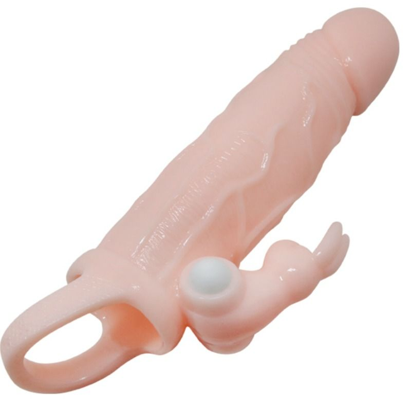 Baile - brave man funda pene con rabbit vibrador 16.5 cm natural