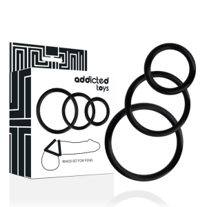 Addicted toys - set anillos pene negro