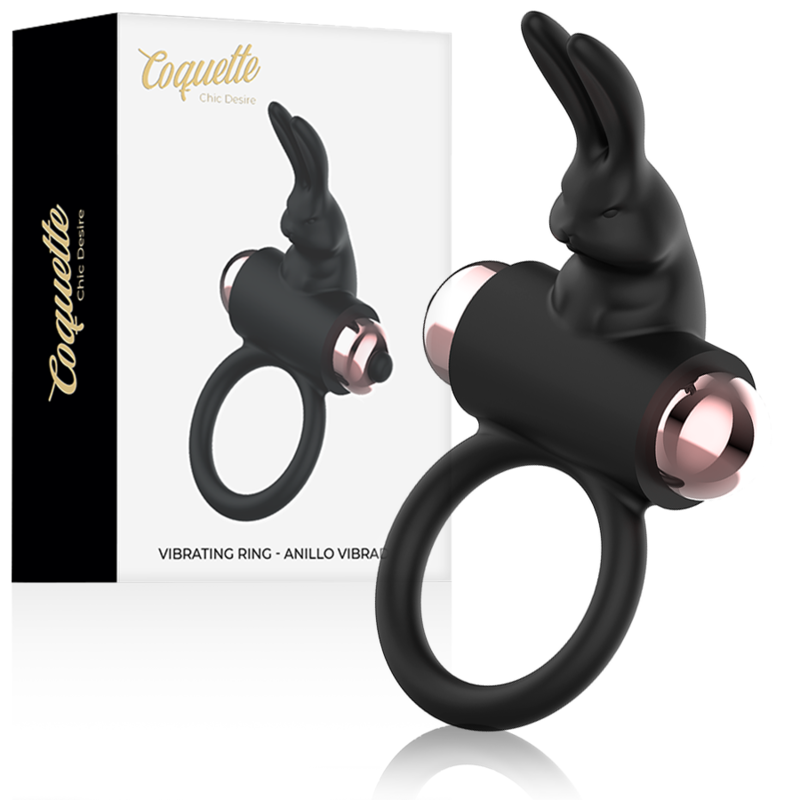 Coquette chic desire - cock ring anillo vibrador negro / gold