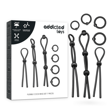 Addicted toys - kit de 7 anillas silicona flexible