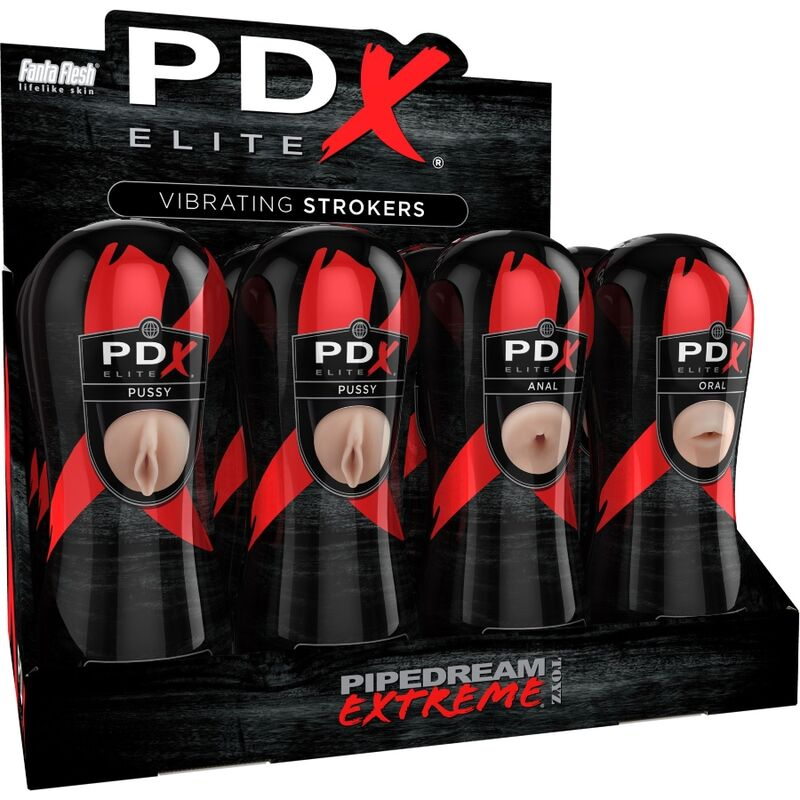 Pdx elite - set masturbador stroker 12 unidades: 6x vagina, 3x ano, 3x boca