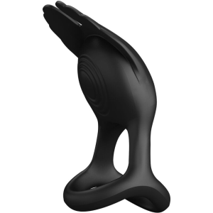Pretty love - silas anillo vibrador 7 vibraciones silicona negro