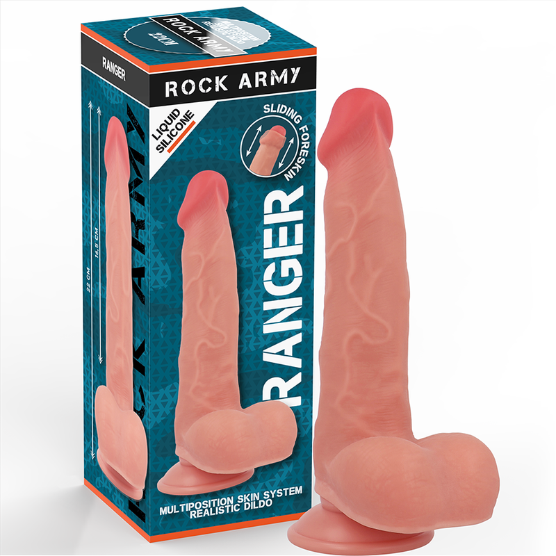 Rockarmy - ranger dildo realista dual density liquid silicone 22 cm -o- 3.6 cm