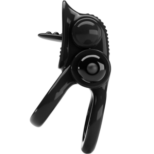 Pretty love - passionate ring doble anillo vibrador + estimulador clÍtoris negro