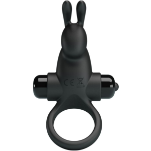 Pretty love - anillo vibrador + estimulador rabbit clÍtoris 10 vibraciones negro