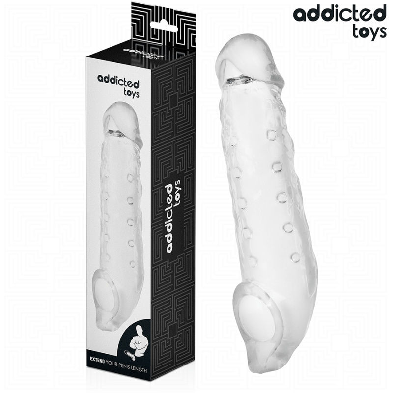 Addicted toys - funda para el pene transparente talla s 23 cm
