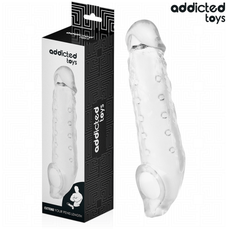 Addicted toys - fundas para el pene transparente talla m 27 cm