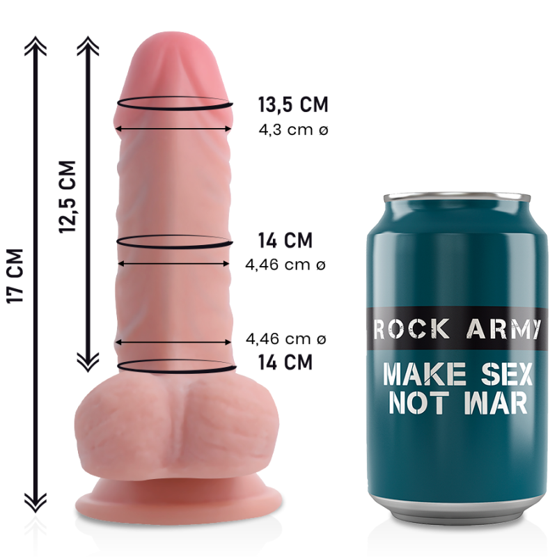 Rockarmy - dual density panzer dildo realista 17 cm -o- 4.46 cm