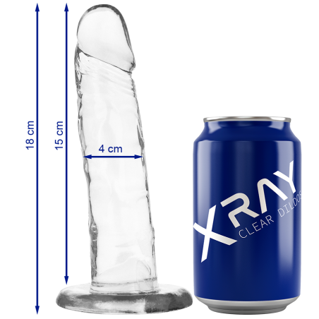 X ray - clear dildo transparente 18 cm -o- 4 cm