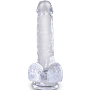King cock - clear pene realÍstico con testÍculos 13.5 cm transparente