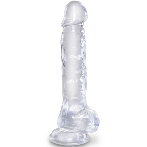 King cock - clear pene realÍstico con testÍculos 16.5 cm transparente