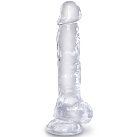King cock - clear pene realÍstico con testÍculos 16.5 cm transparente