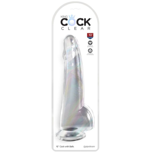 King cock - clear dildo con testÍculos 19 cm transparente