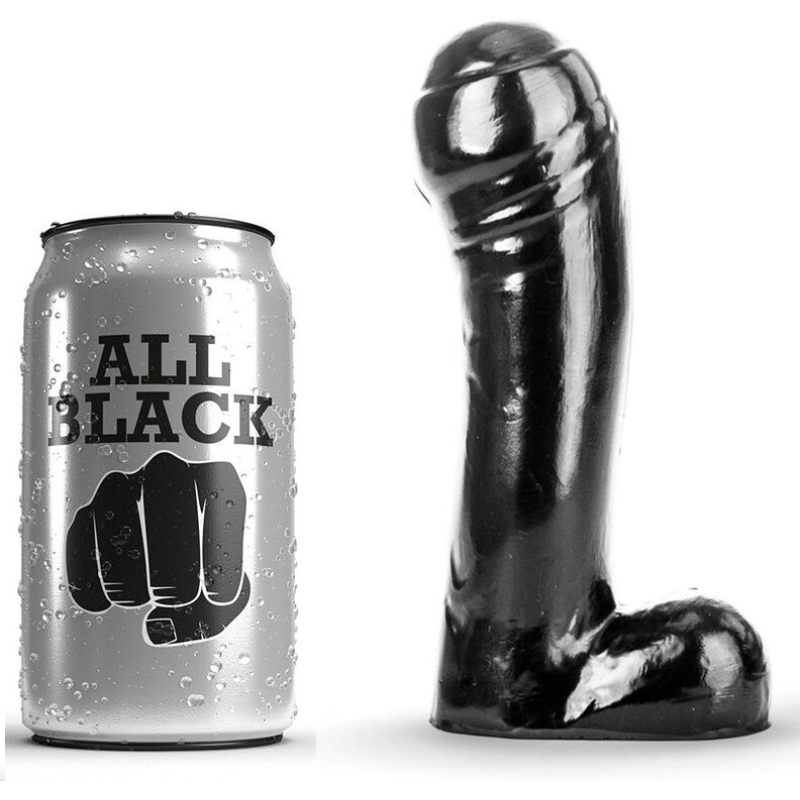 All black - dildo negro 15 cm