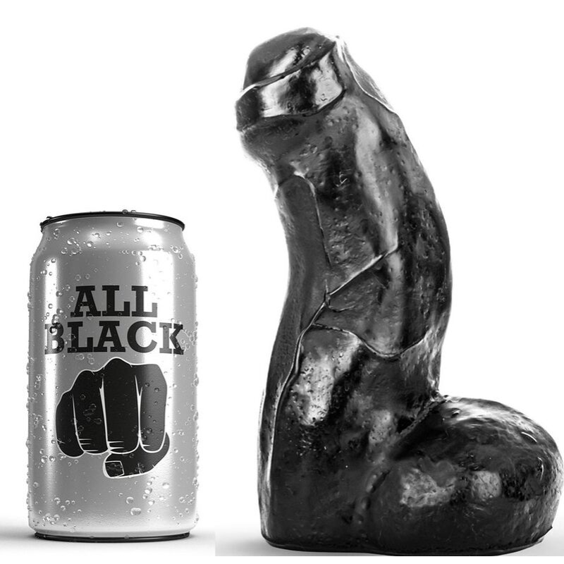 All black - realistic dong negro 17 cm