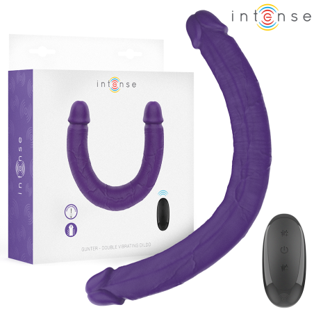 Intense - gunter dildo doble vibrador 40 cm morado control remoto