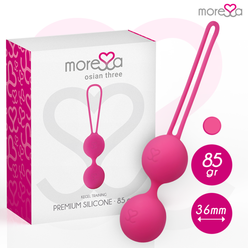 Moressa - osian three entrenamiento suelo pelvico 85 gr premium silicona rosa