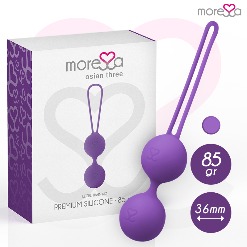 Moressa - osian three entrenamiento suelo pelvico 85 gr premium silicona lila