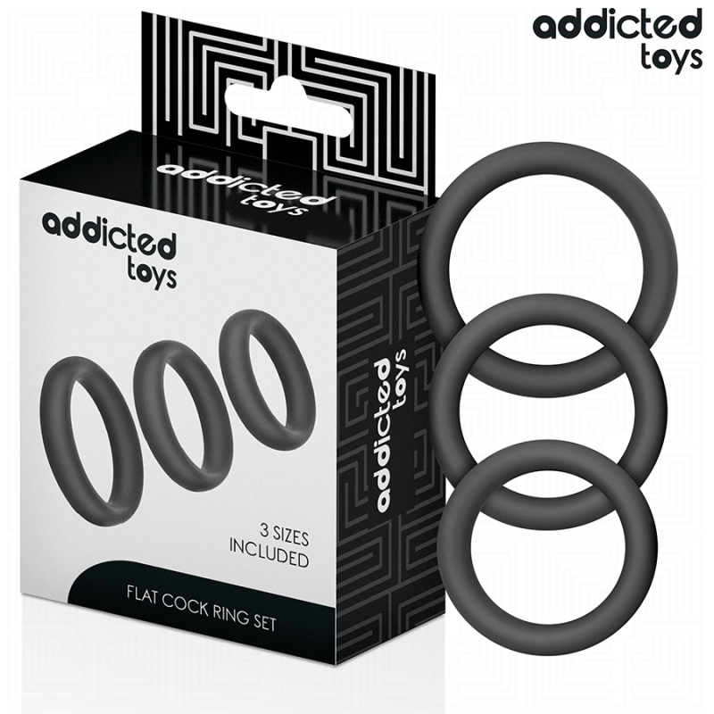 Addicted toys - set de anillos silicona planos