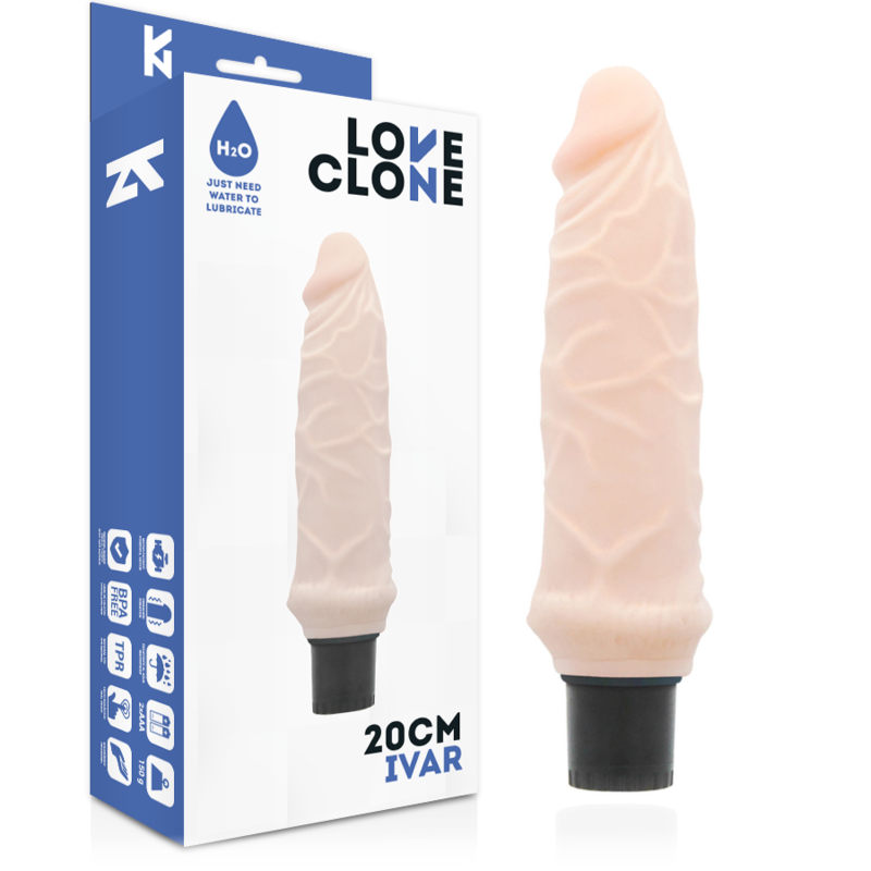 Loveclone - ivar vibrador realÍstico self lubrication 20 cm -o- 3.7 cm