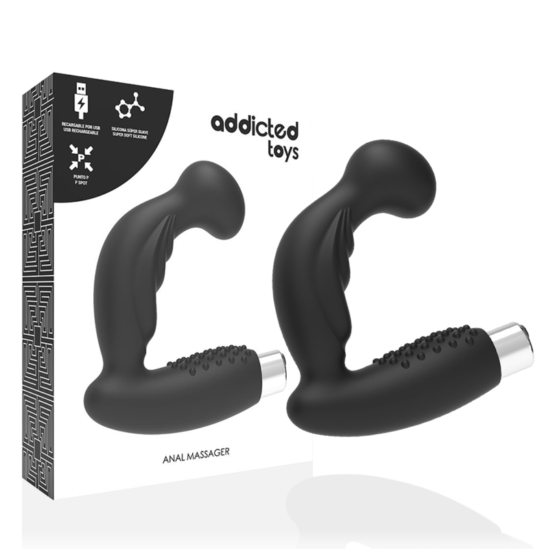 Addicted toys - vibrador prostÁtico recargable model 3 - negro