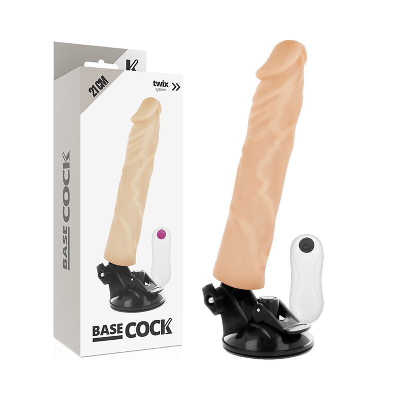 Basecock - vibrador realÍstico control remoto natural 21 cm -o- 4 cm