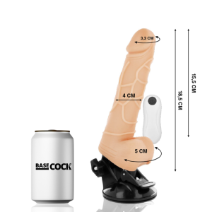 Basecock - vibrador realistico control remoto natural 18.5 cm -o- 4cm